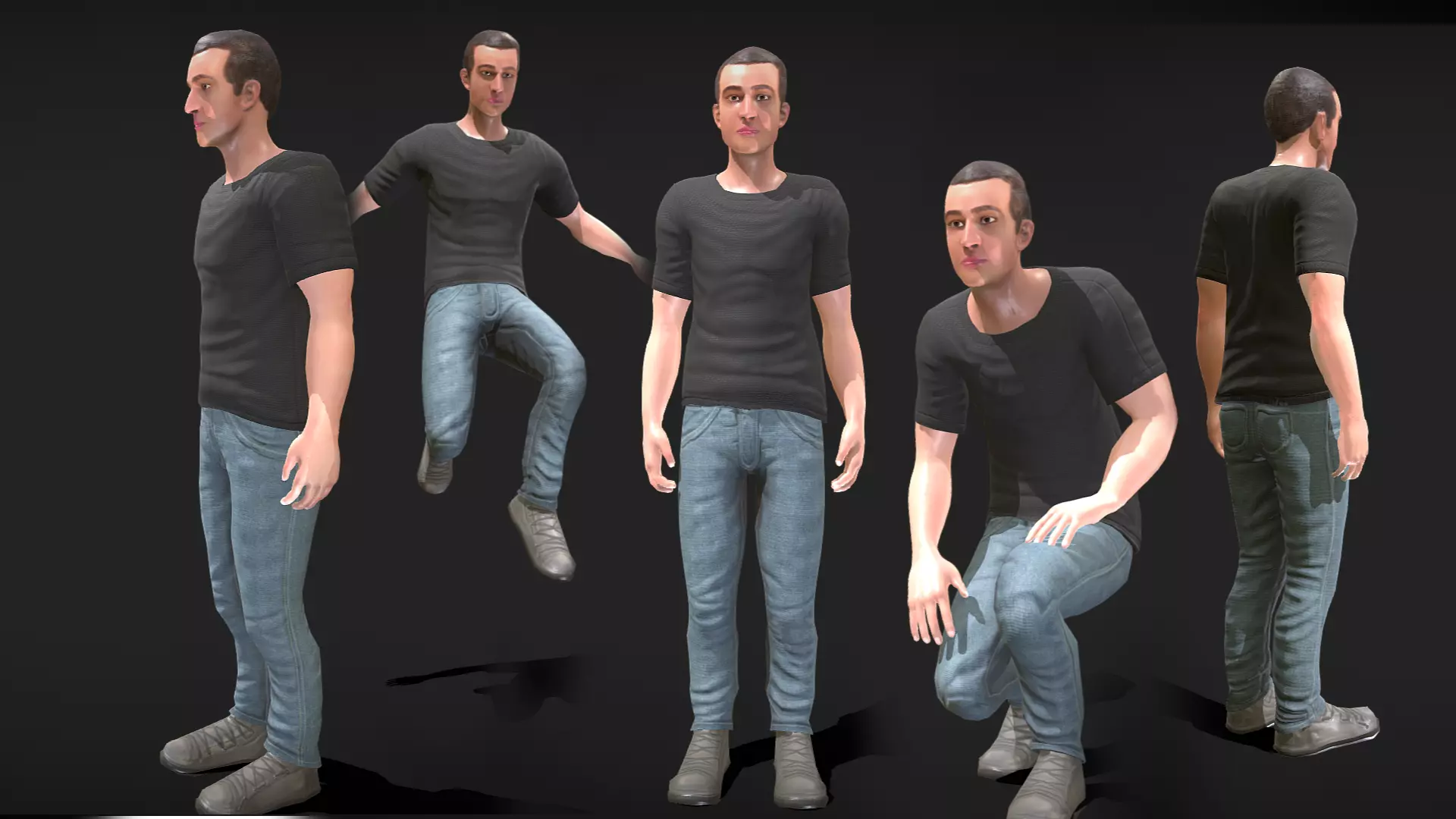 VR - AR - Young Man - With Visemes   Low-poly 3D model_0