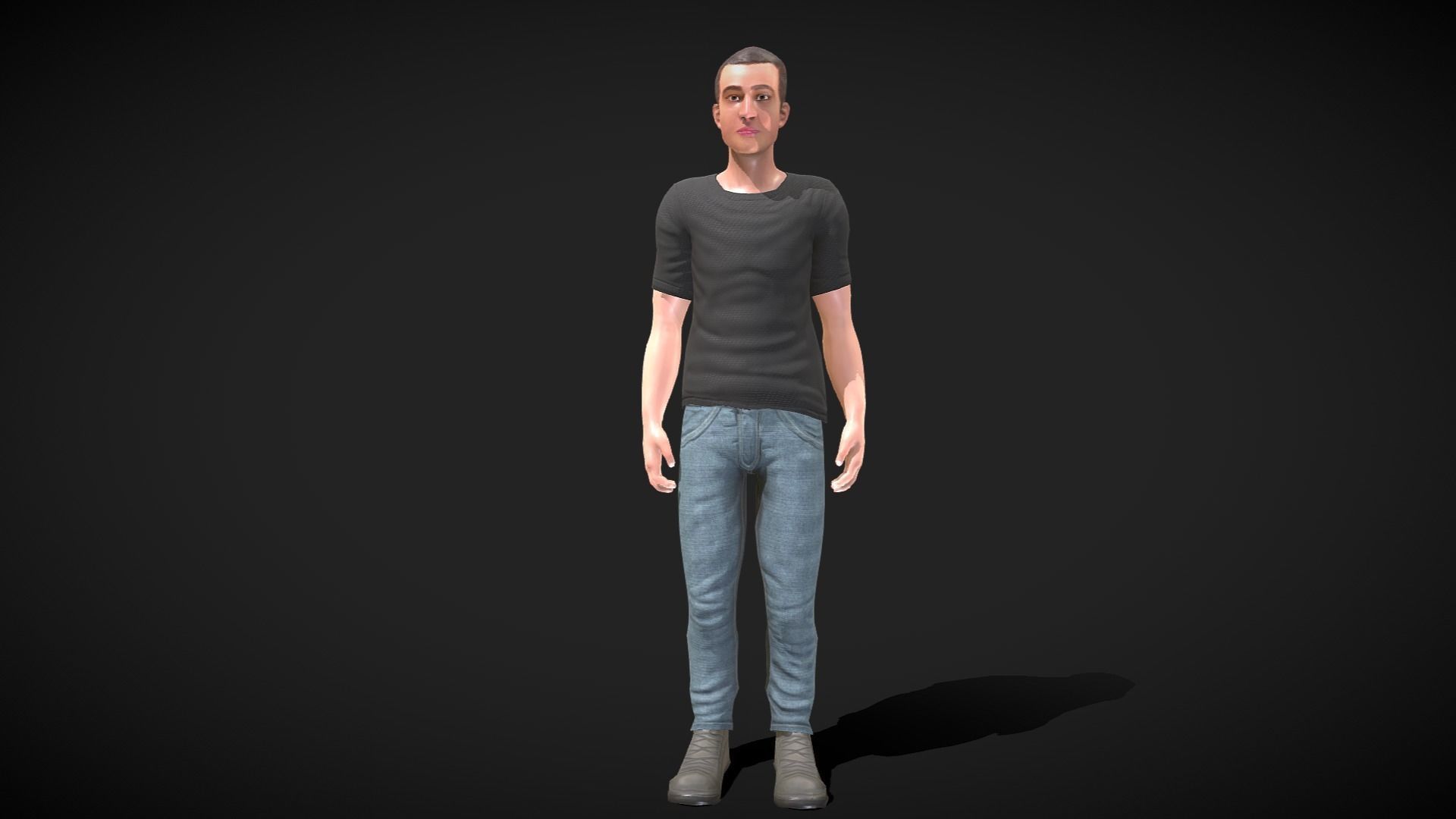 VR - AR - Young Man - With Visemes   Low-poly 3D model_3