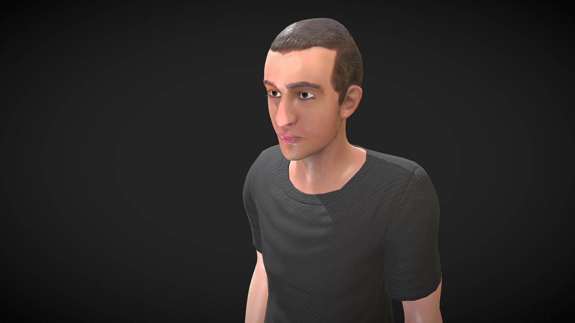 VR - AR - Young Man - With Visemes   Low-poly 3D model_8