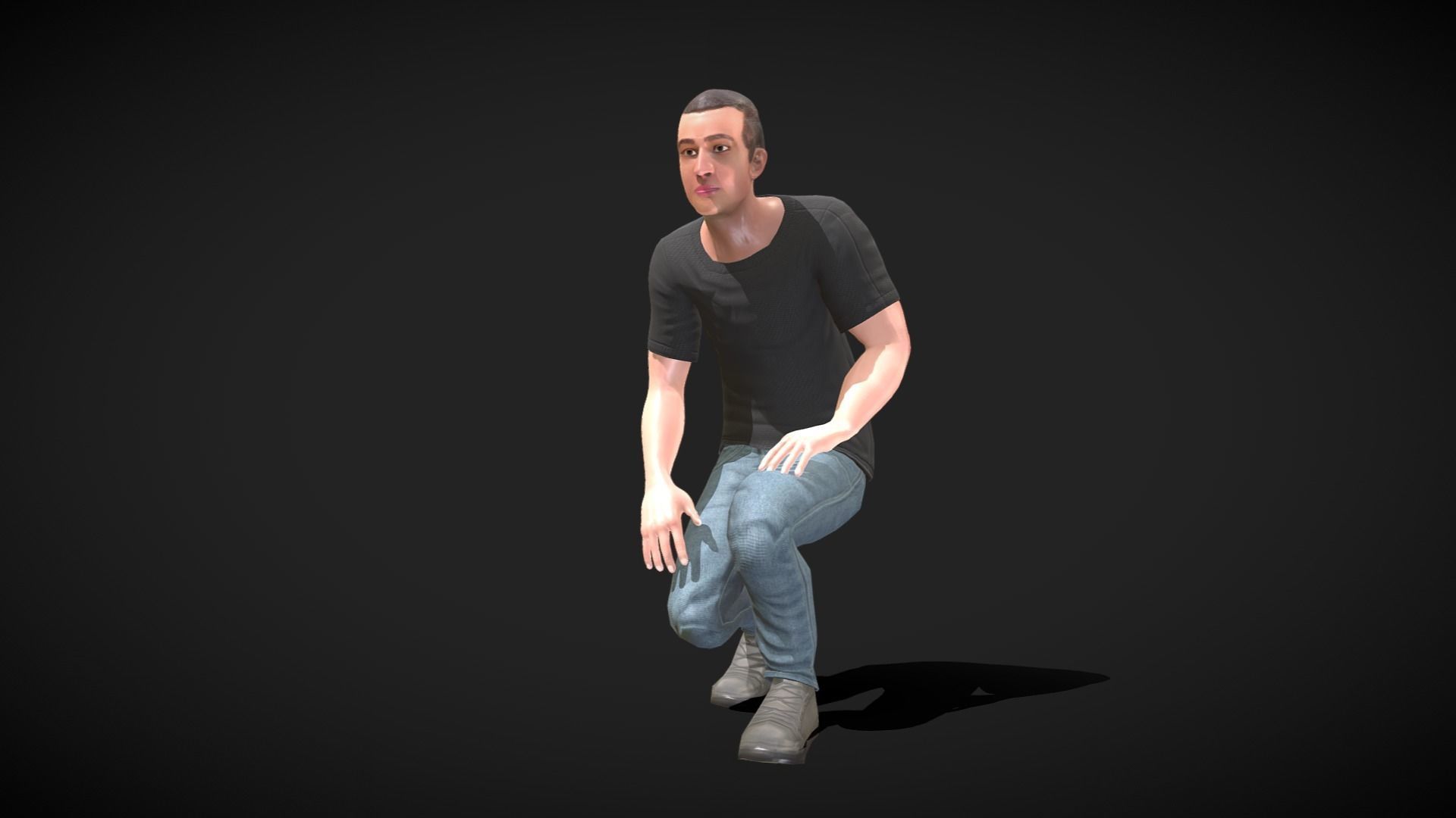 VR - AR - Young Man - With Visemes   Low-poly 3D model_13