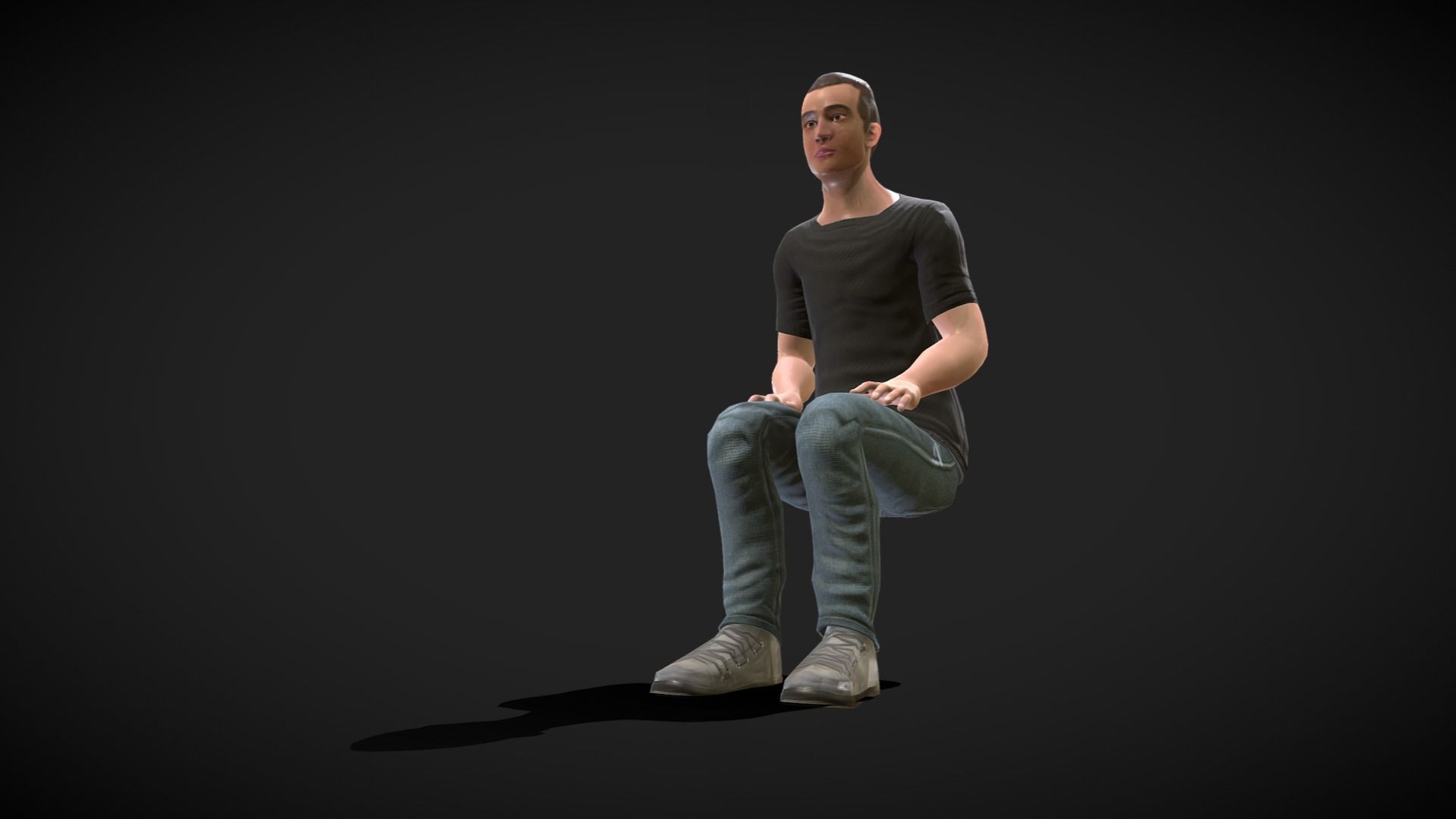 VR - AR - Young Man - With Visemes   Low-poly 3D model_12