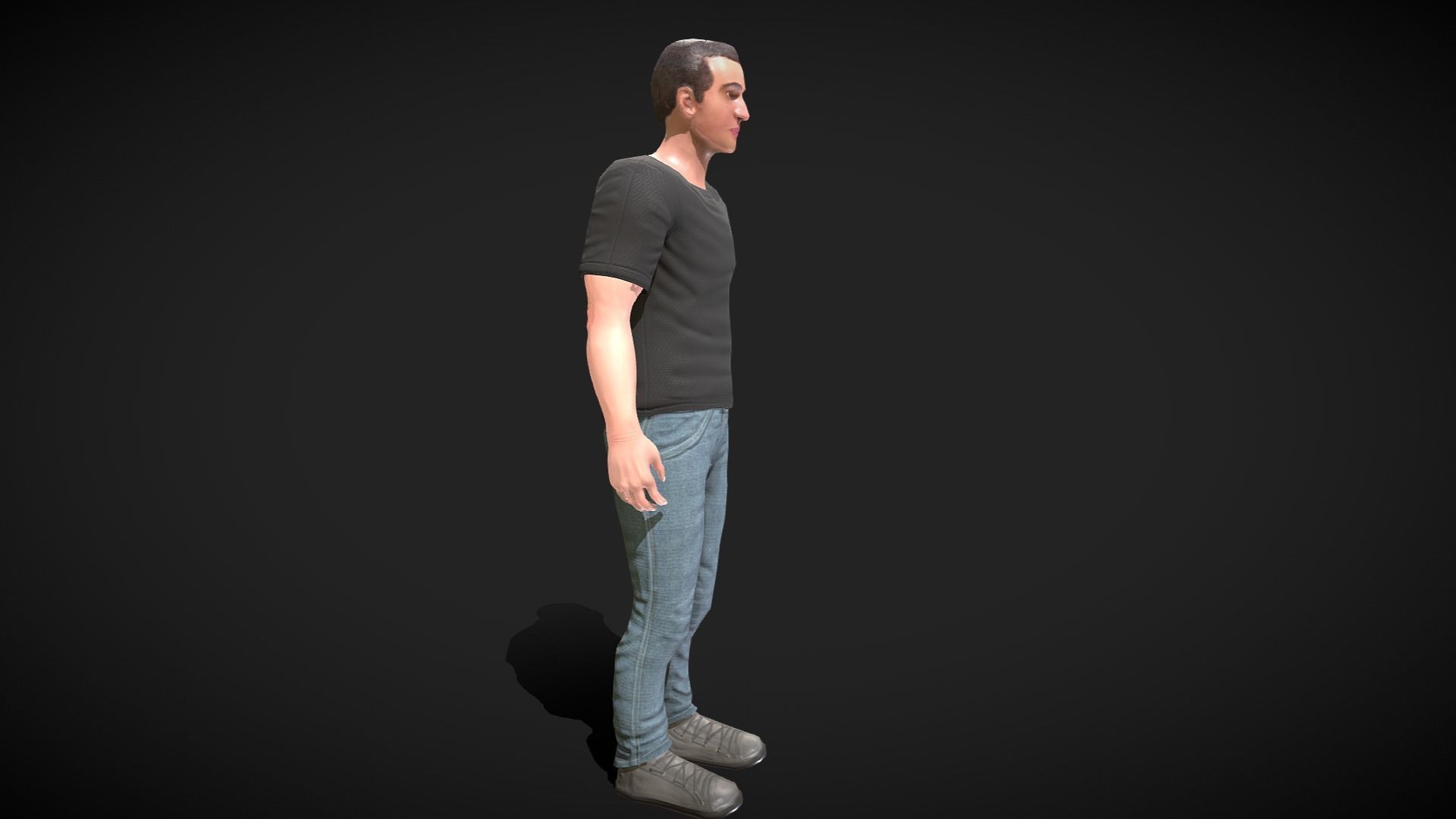 VR - AR - Young Man - With Visemes   Low-poly 3D model_4