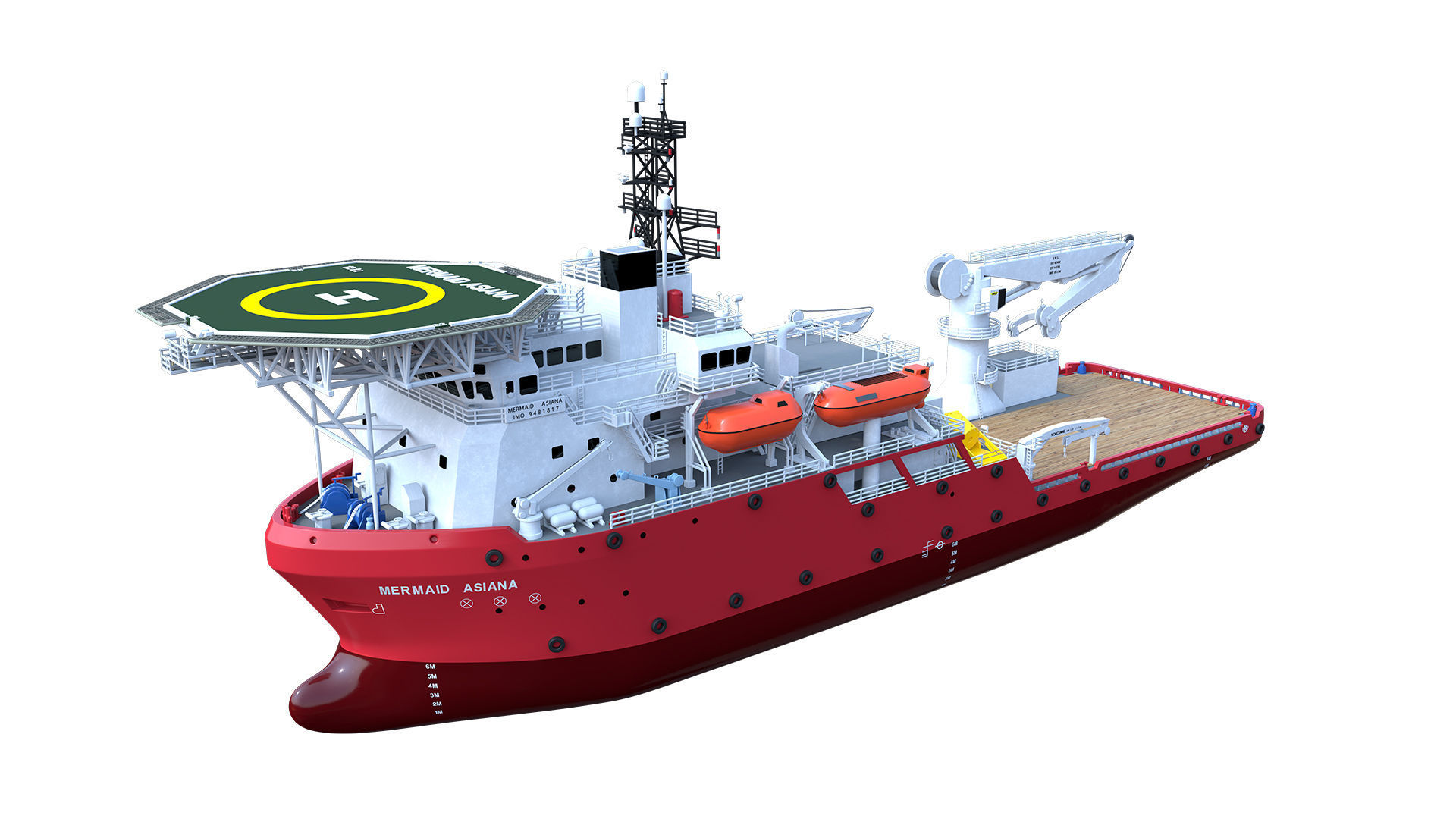 MERMAID ASIANA BOAT 3D model_3