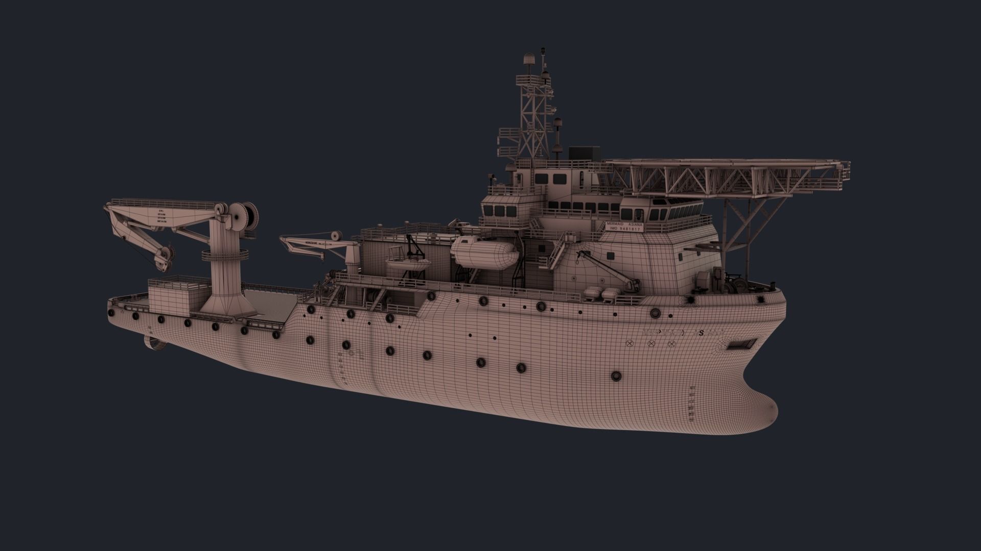 MERMAID ASIANA BOAT 3D model_8
