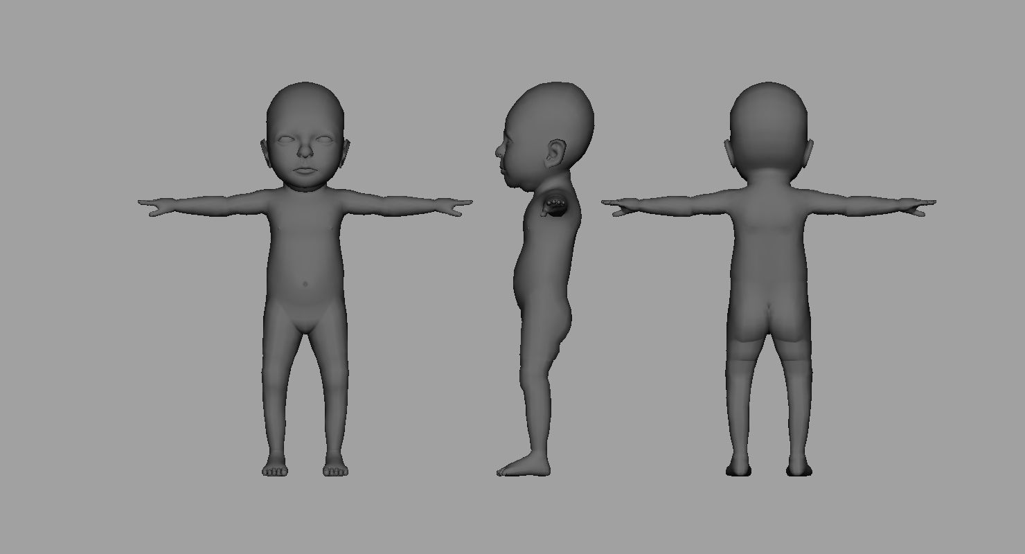 born baby 3d model 3D model_8