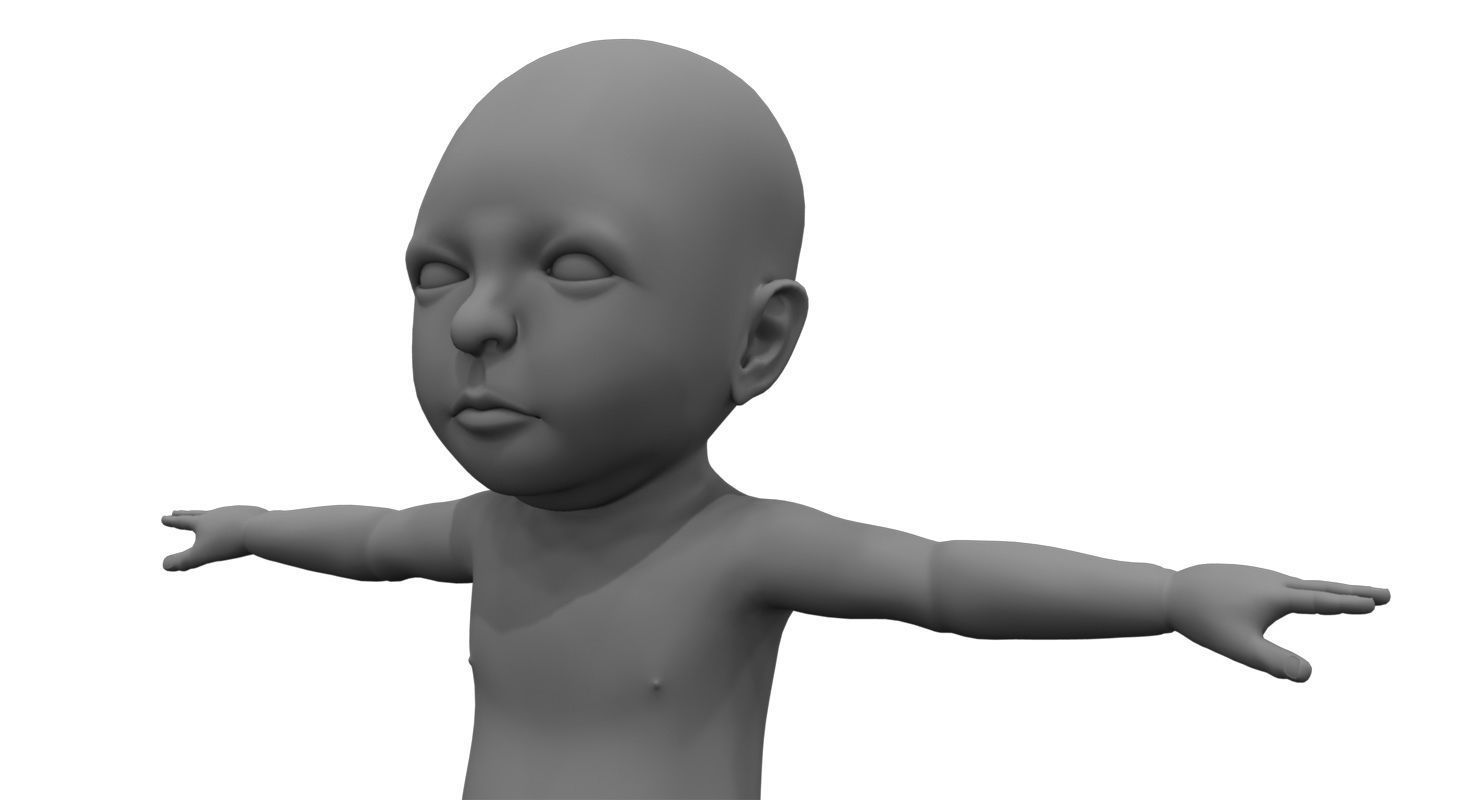 born baby 3d model 3D model_3