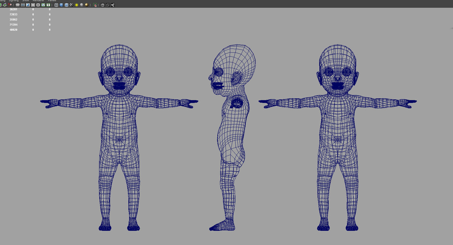 born baby 3d model 3D model_10