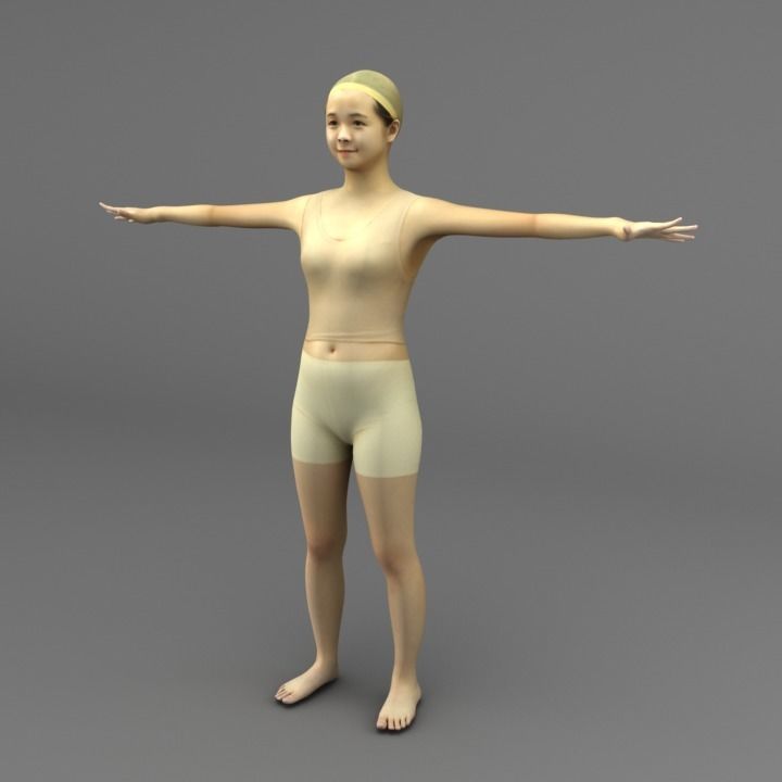 A Rigged Smiley Woman 3D model_1