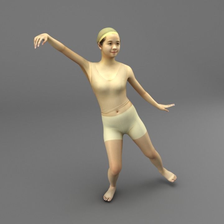 A Rigged Smiley Woman 3D model_3