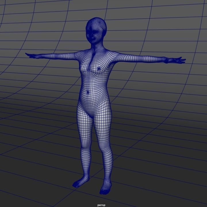 A Rigged Smiley Woman 3D model_4