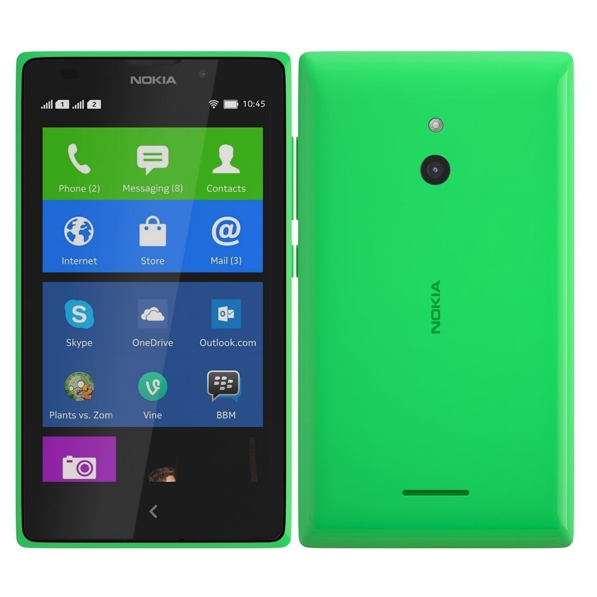 Nokia XL Bright green 3D model_2
