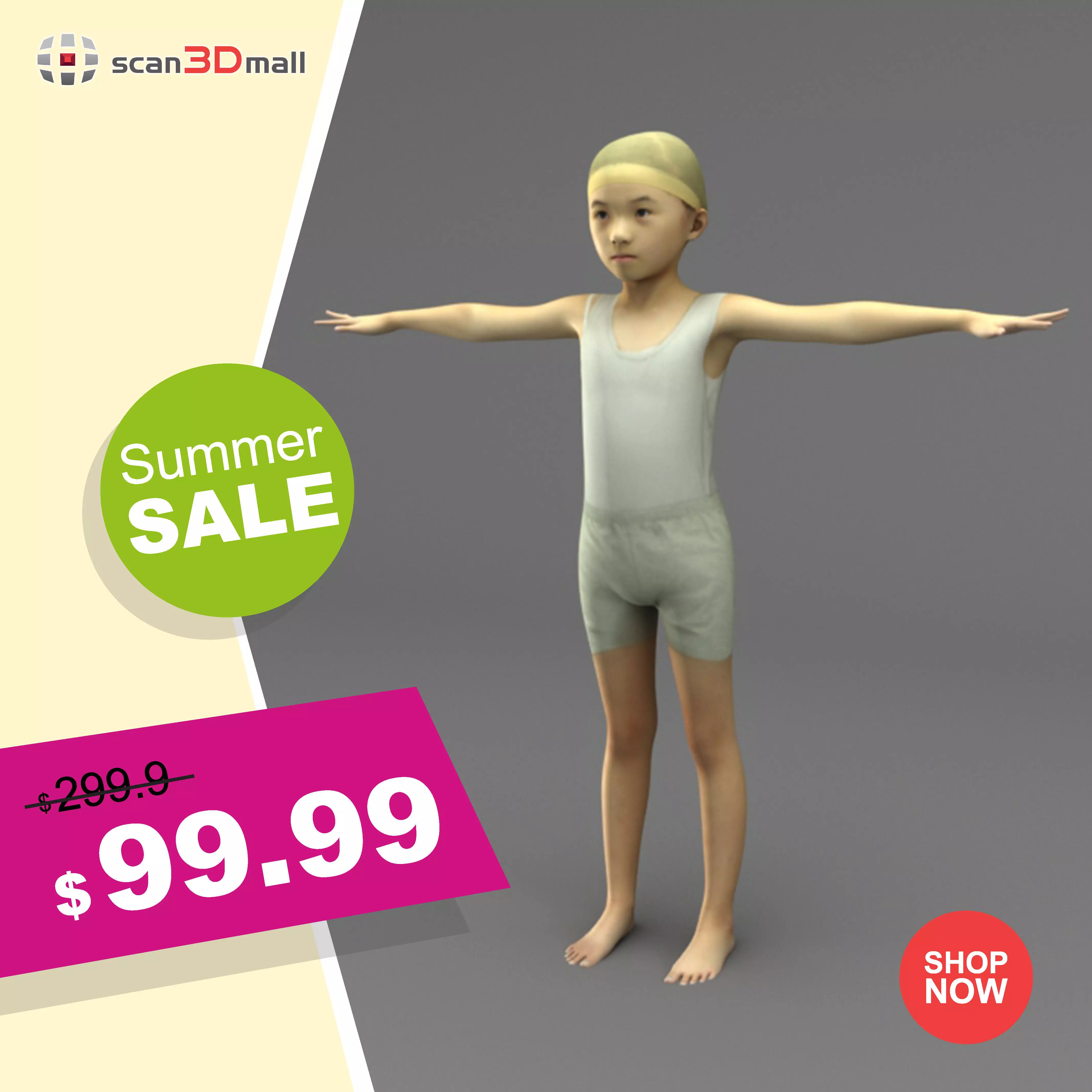 A Rigged Lovely Girl 3D model_0