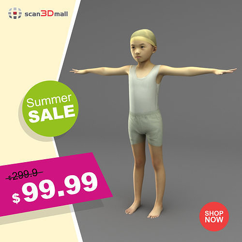 A Rigged Lovely Girl 3D model