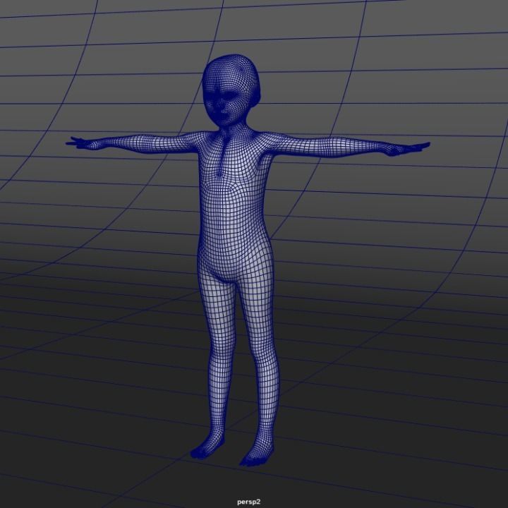 A Rigged Lovely Girl 3D model_4