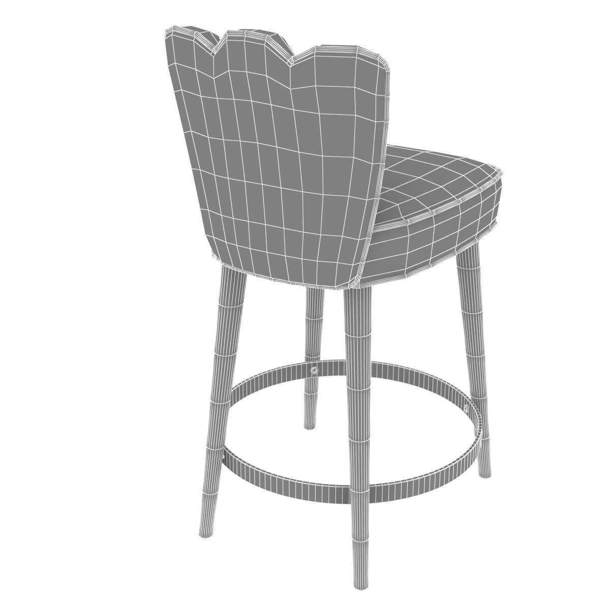 Custom made red velvet bar chair 3D model CGTrader