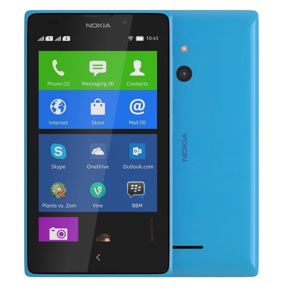 Nokia XL Cyan 3D model_1