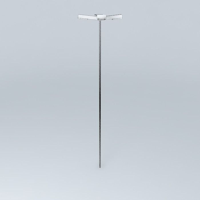 Lighting pole rotatory white castle with maringa Free 3D model_4