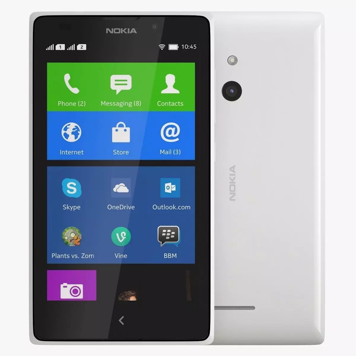 Nokia XL White 3D model_0