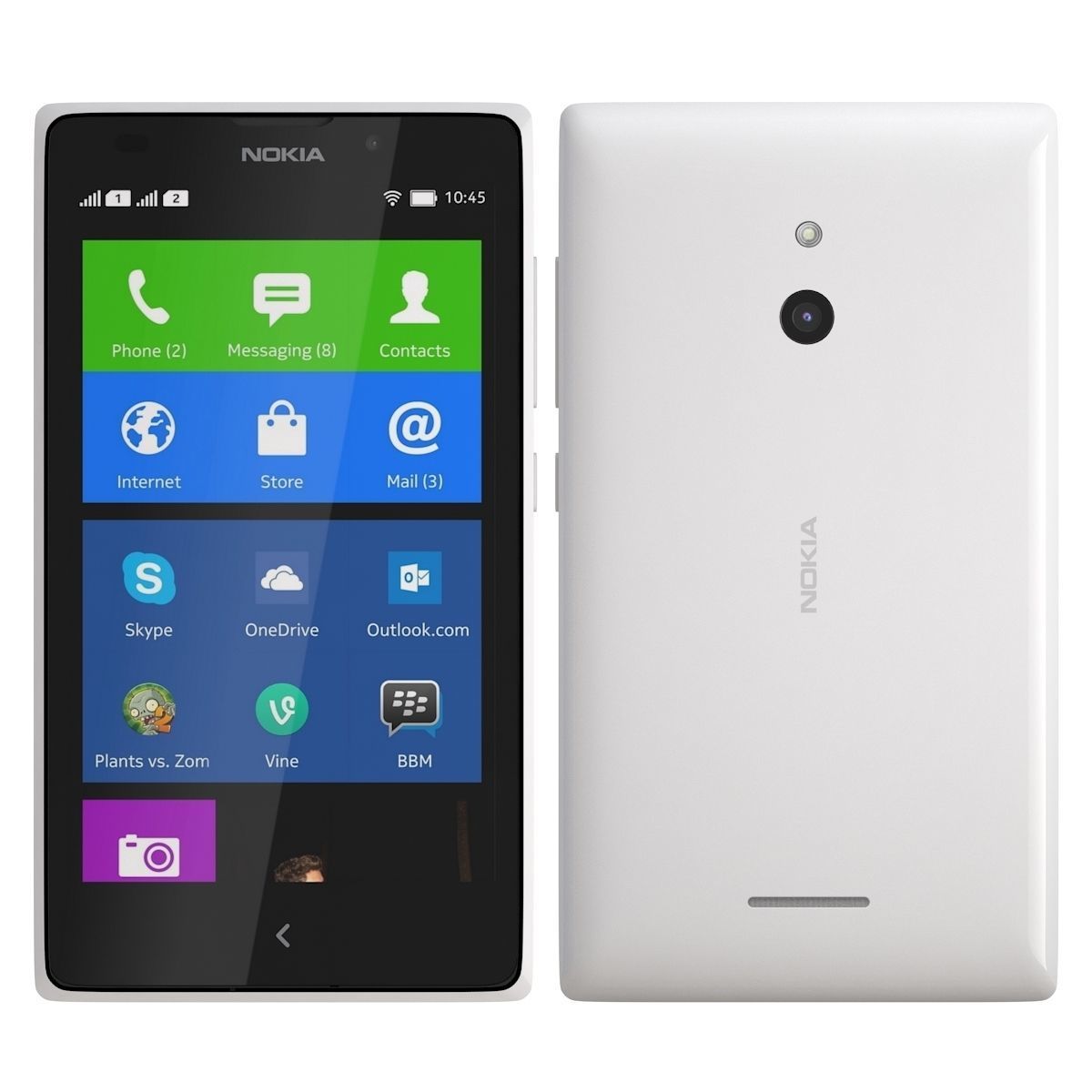 Nokia XL White 3D model_2
