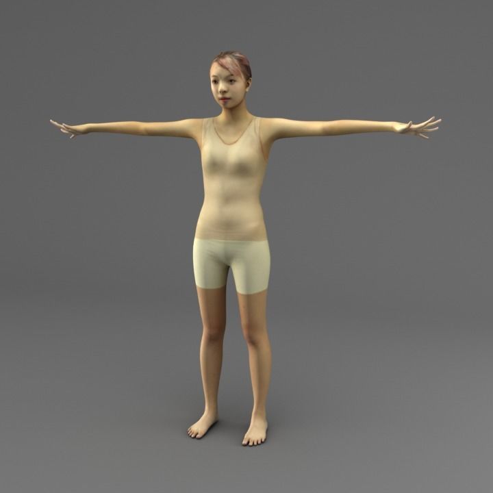 A Rigged Cool Woman 3D model_1