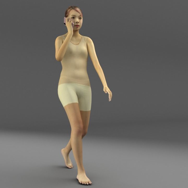 A Rigged Cool Woman 3D model_3