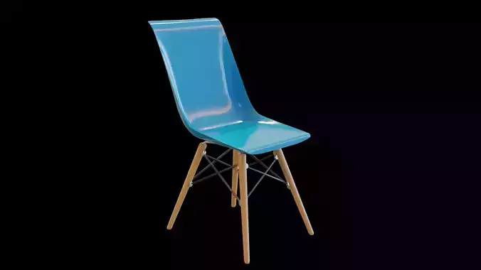 Modern elegant Chair-blue Low-poly 3D model