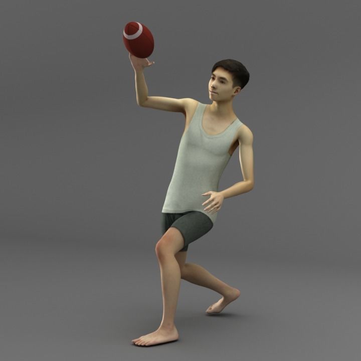 A Rigged Young Man 3D model_3