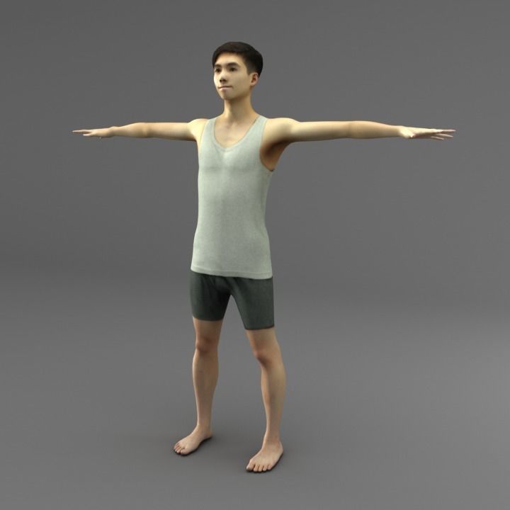 A Rigged Young Man 3D model_1