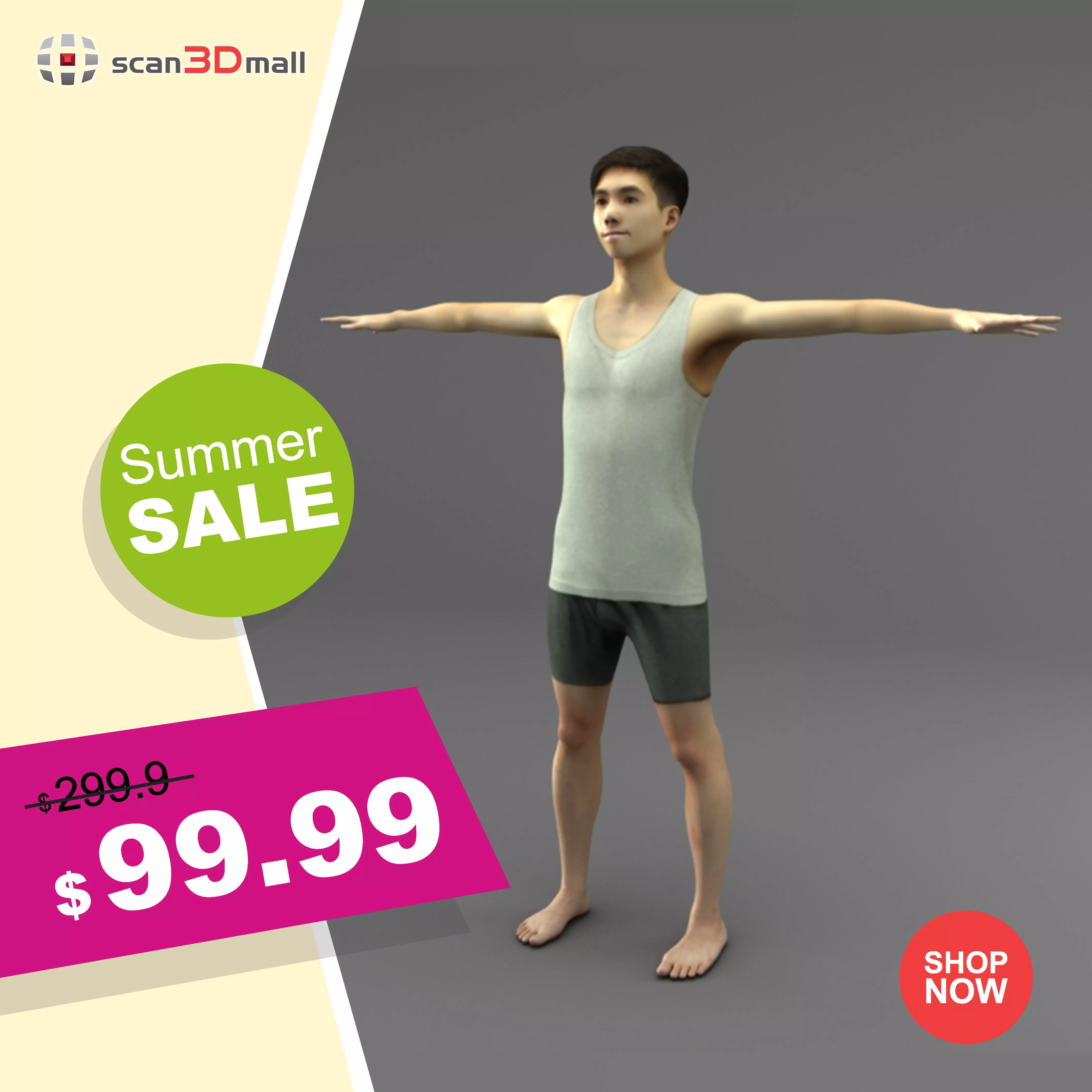 A Rigged Young Man 3D model_0