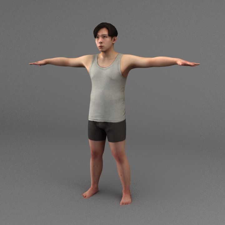 A Rigged Relaxed Man 3D model_1