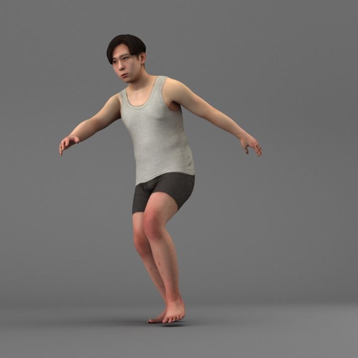 A Rigged Relaxed Man 3D model_3