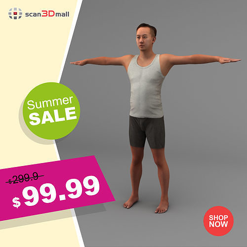 A Rigged Middle-aged Man 3D model