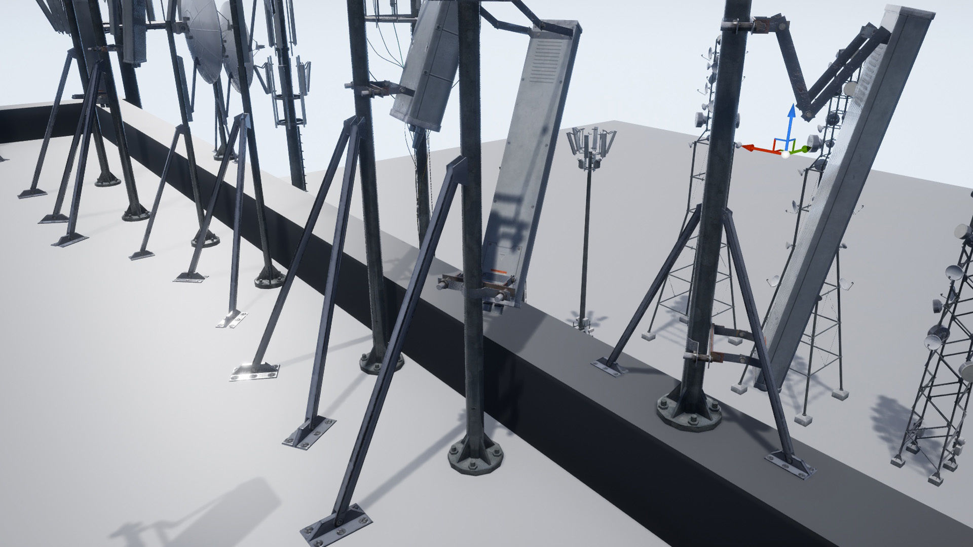 Cellular  TV  Radio  Antenna towers Low-poly 3D model_4