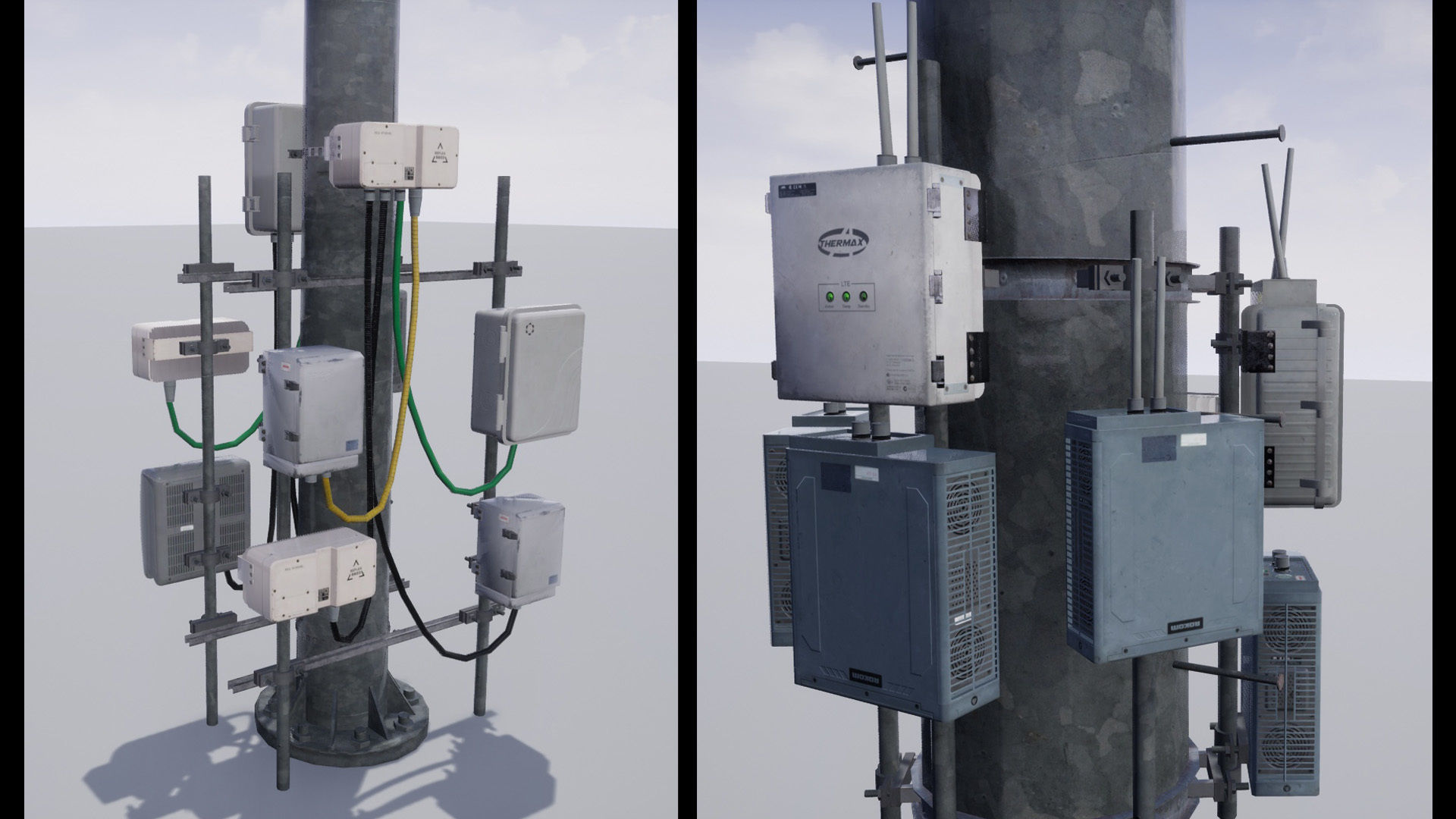 Cellular  TV  Radio  Antenna towers Low-poly 3D model_23