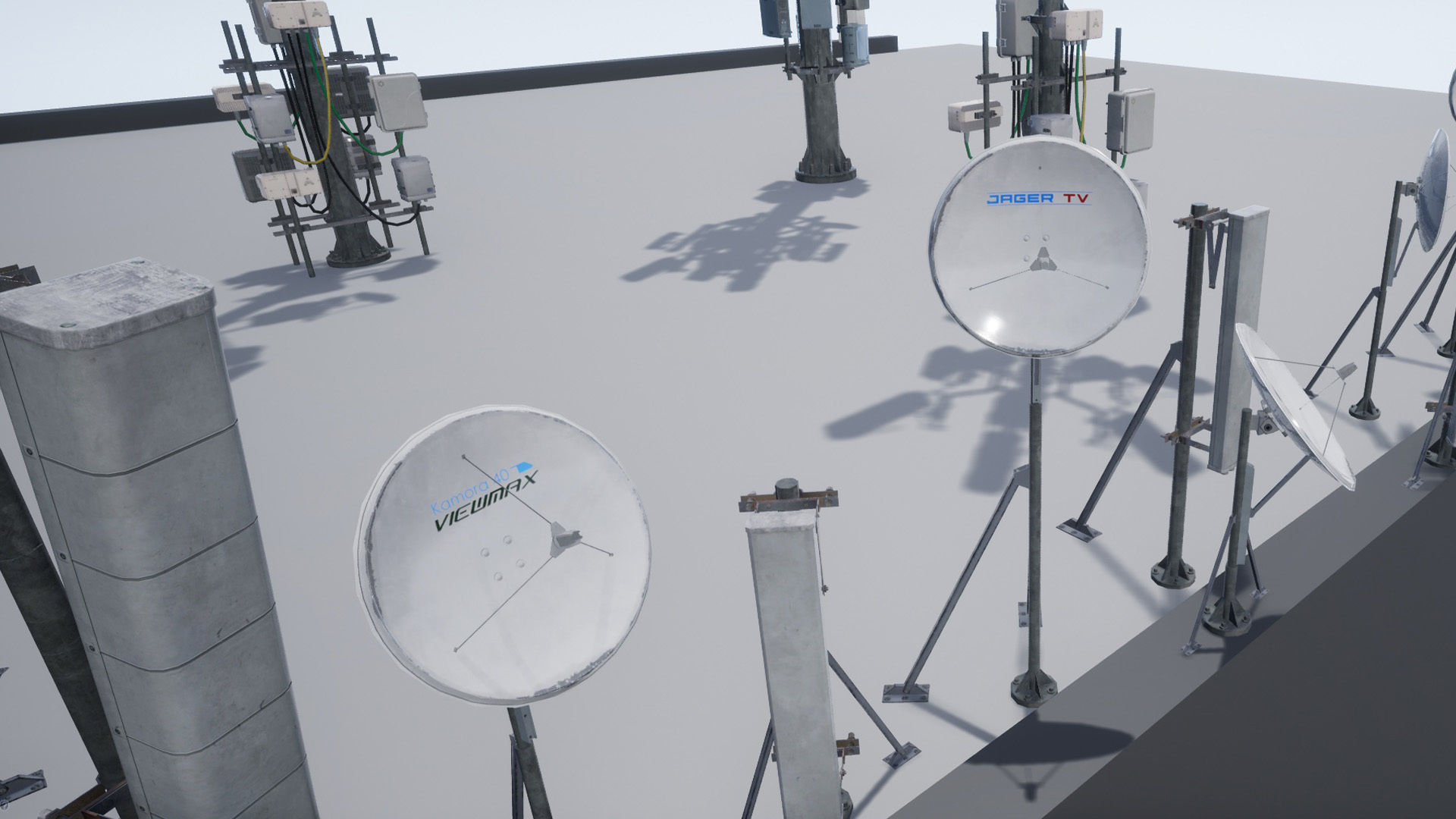 Cellular  TV  Radio  Antenna towers Low-poly 3D model_3