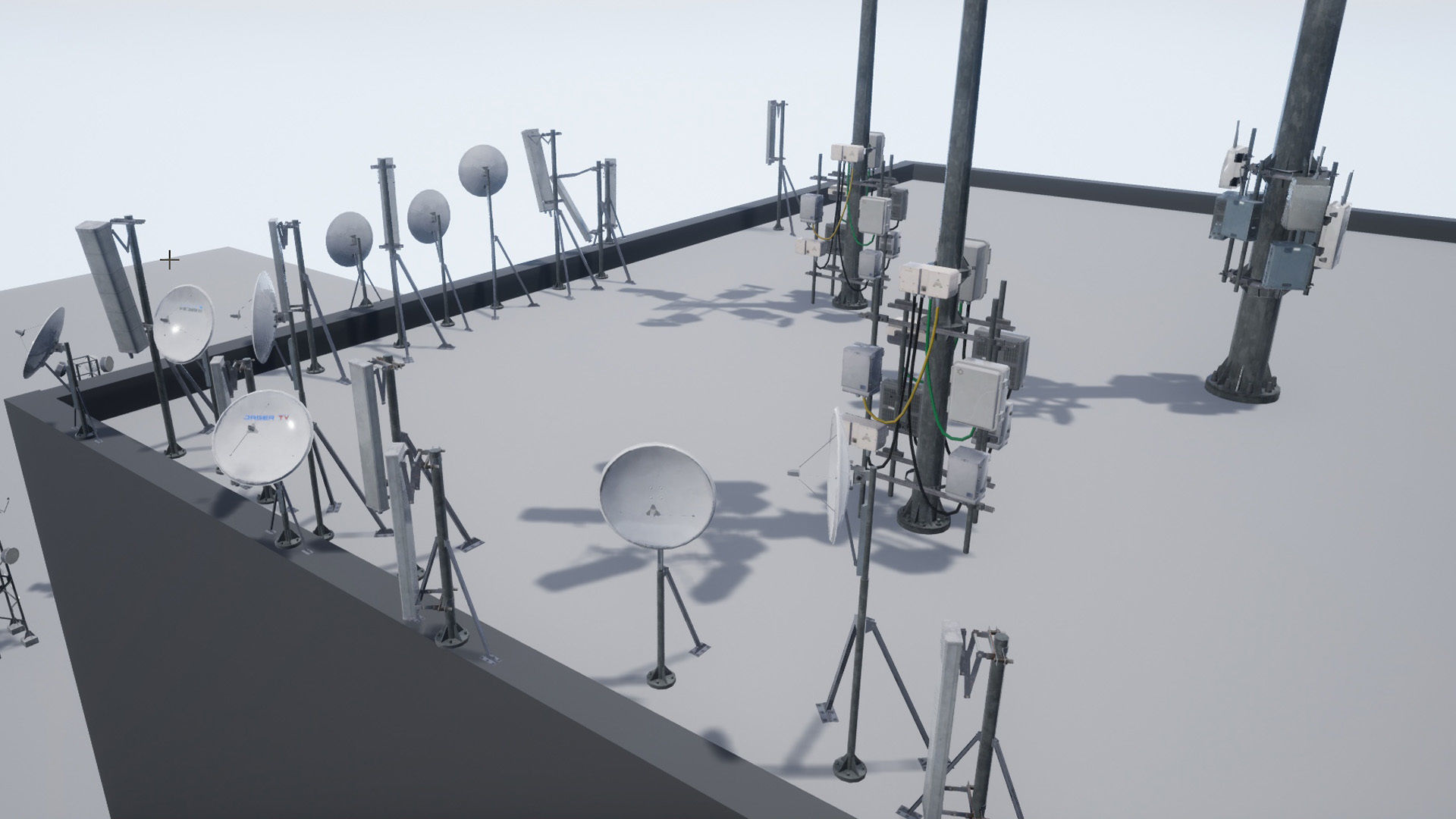 Cellular  TV  Radio  Antenna towers Low-poly 3D model_2