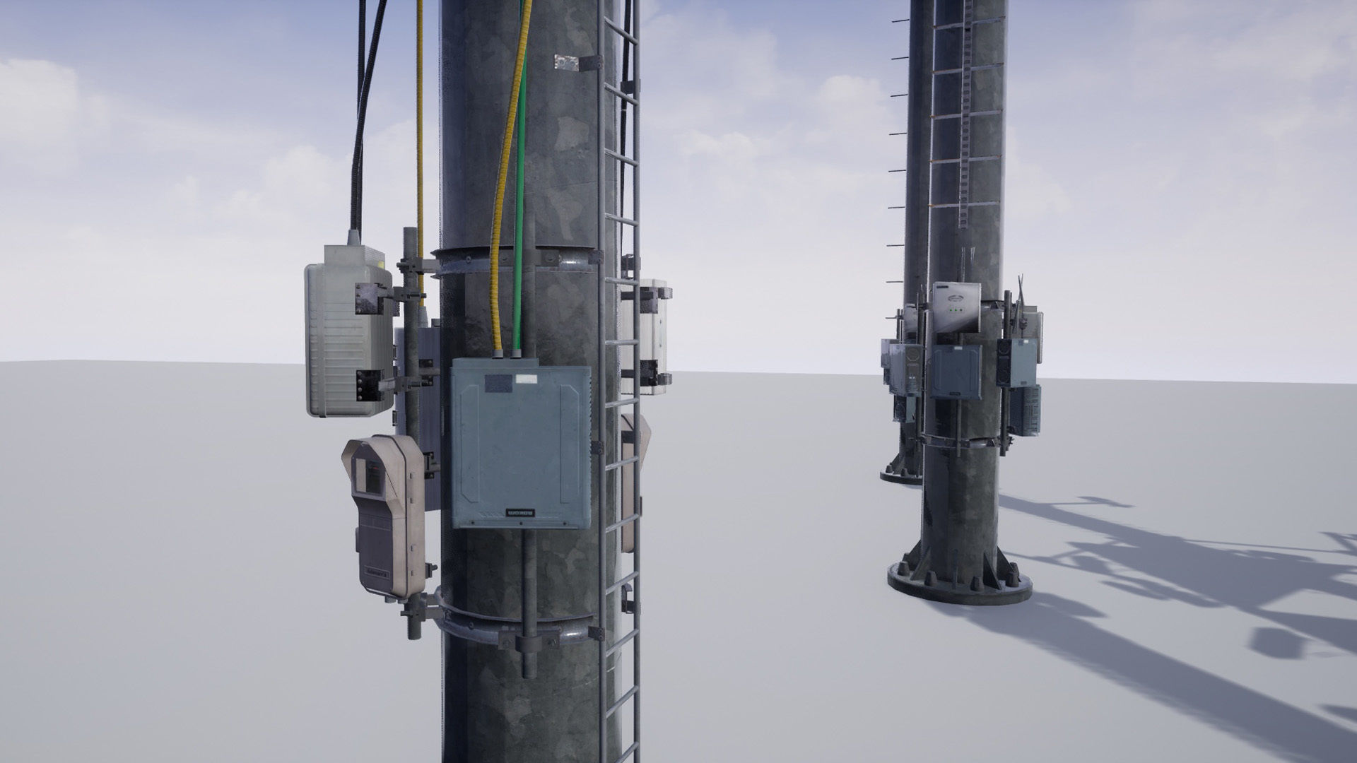 Cellular  TV  Radio  Antenna towers Low-poly 3D model_22