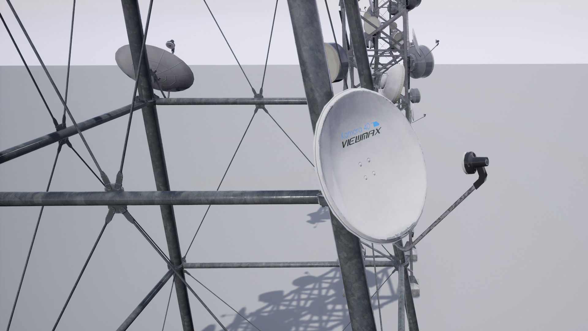 Cellular  TV  Radio  Antenna towers Low-poly 3D model_14