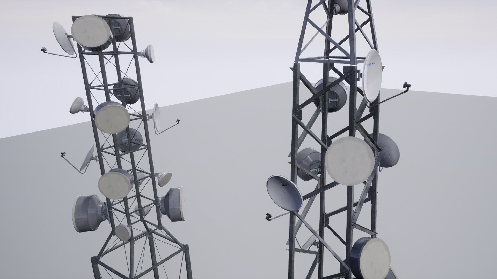 Cellular  TV  Radio  Antenna towers Low-poly 3D model_13