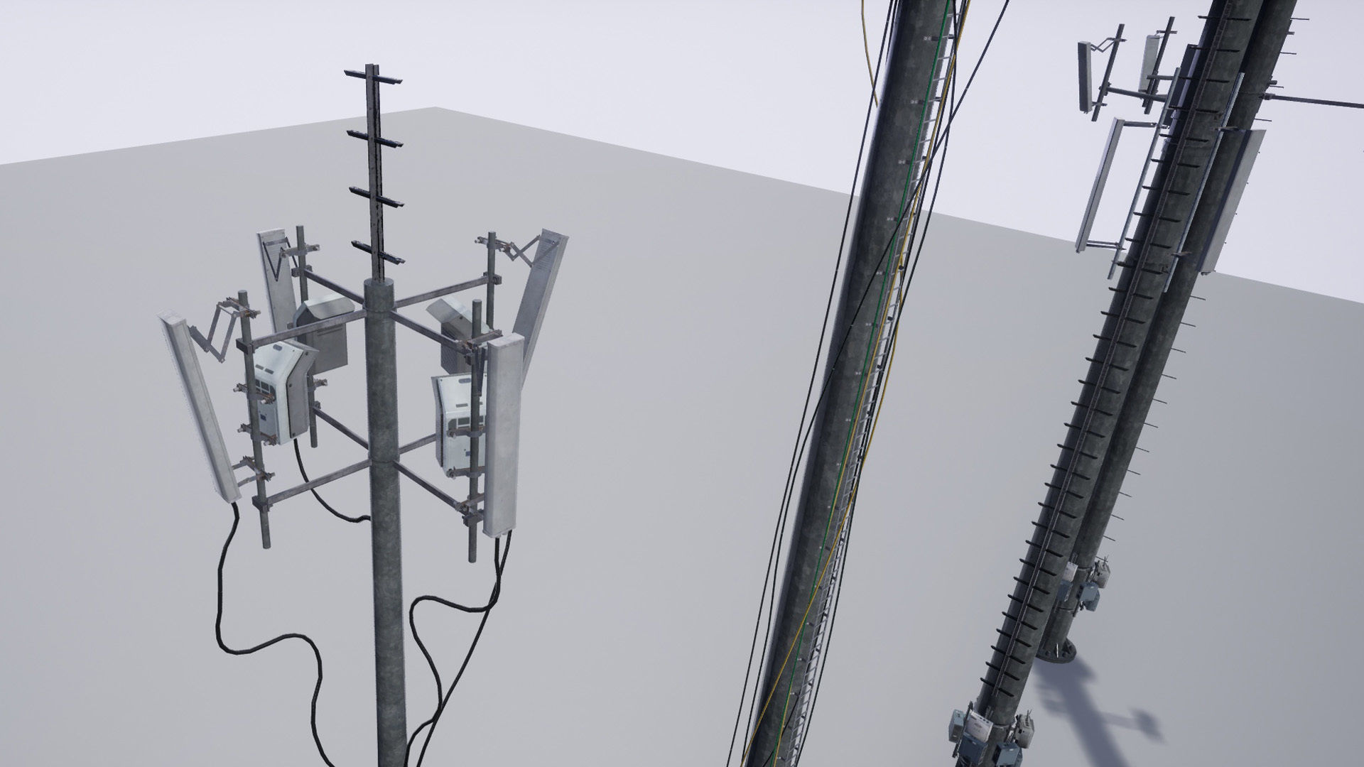 Cellular  TV  Radio  Antenna towers Low-poly 3D model_12