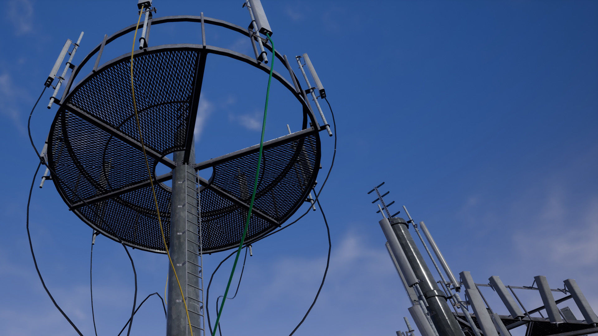Cellular  TV  Radio  Antenna towers Low-poly 3D model_17