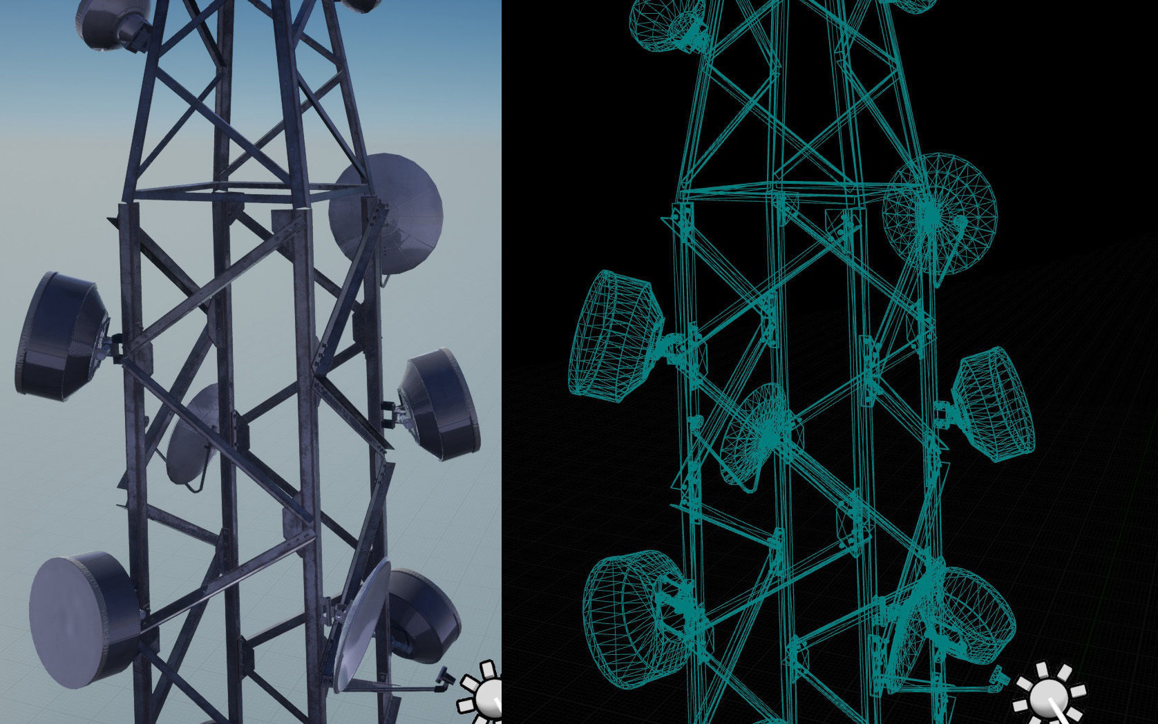 Cellular  TV  Radio  Antenna towers Low-poly 3D model_28