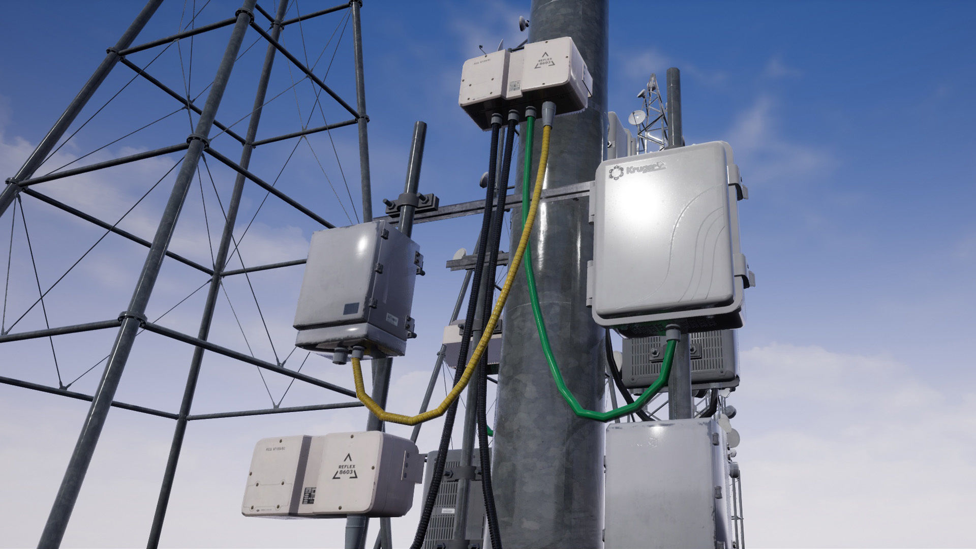 Cellular  TV  Radio  Antenna towers Low-poly 3D model_24