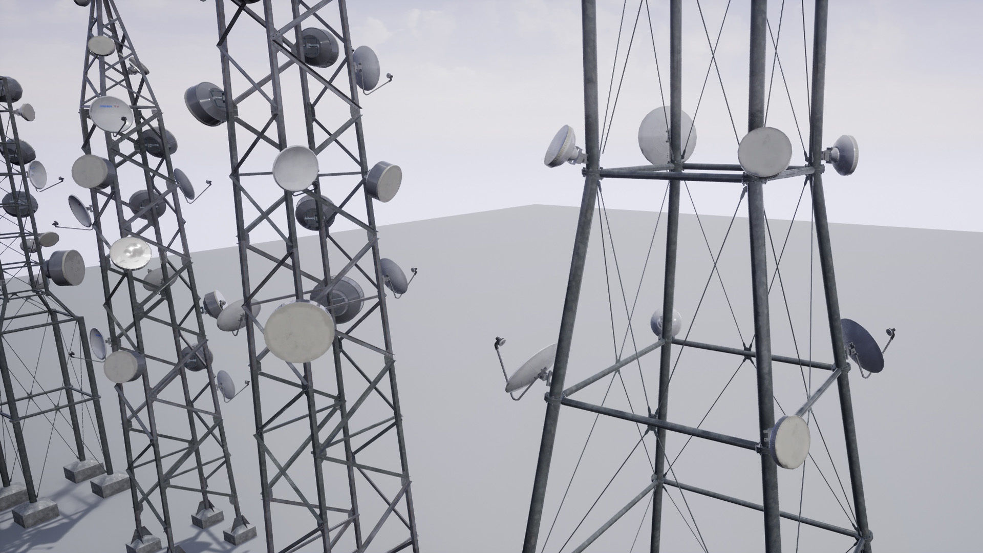 Cellular  TV  Radio  Antenna towers Low-poly 3D model_9