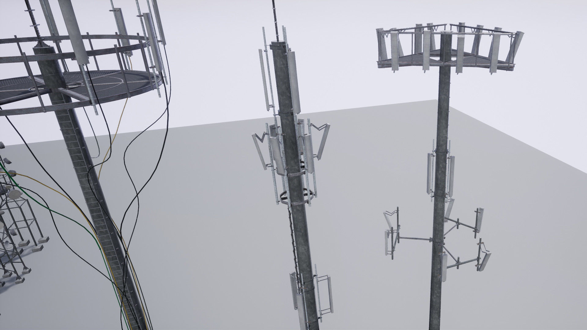 Cellular  TV  Radio  Antenna towers Low-poly 3D model_10