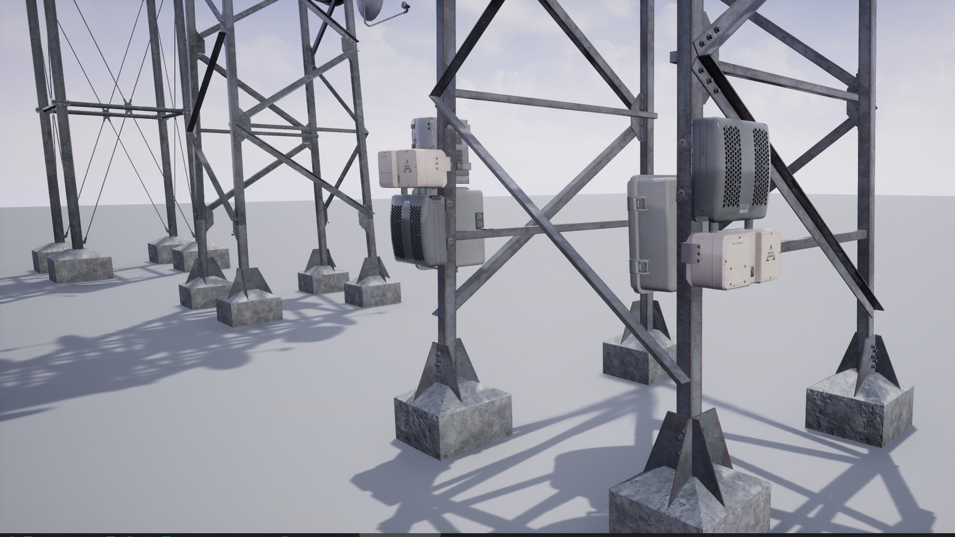 Cellular  TV  Radio  Antenna towers Low-poly 3D model_21