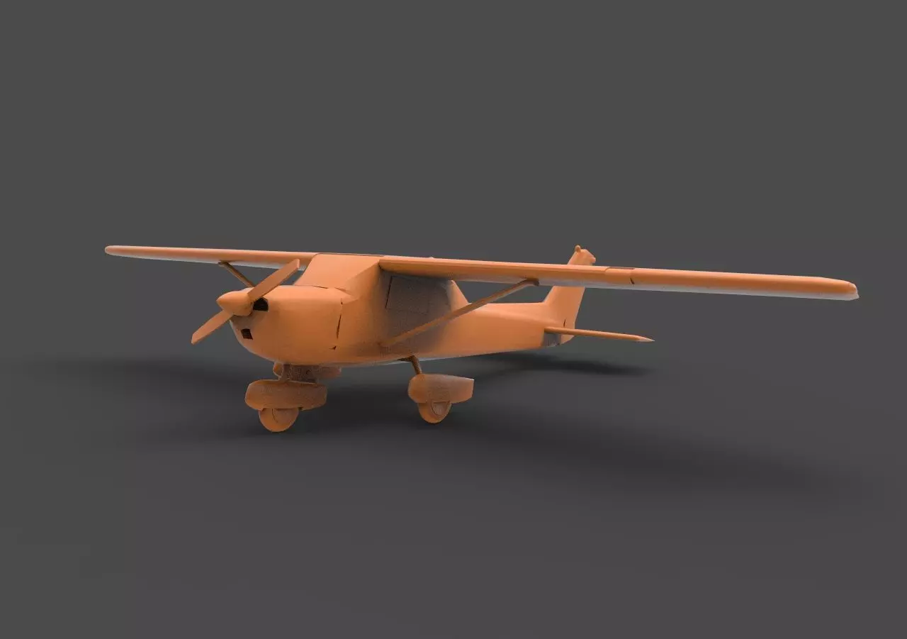 Cessna orange airplane 3D print model