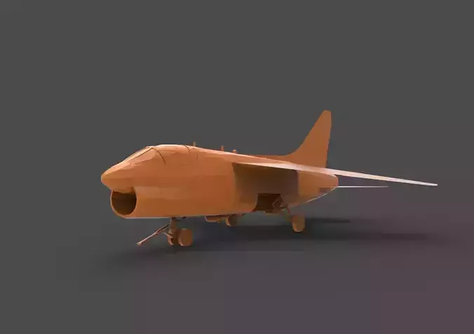 LTV A-7 wooden airplane 3D print model