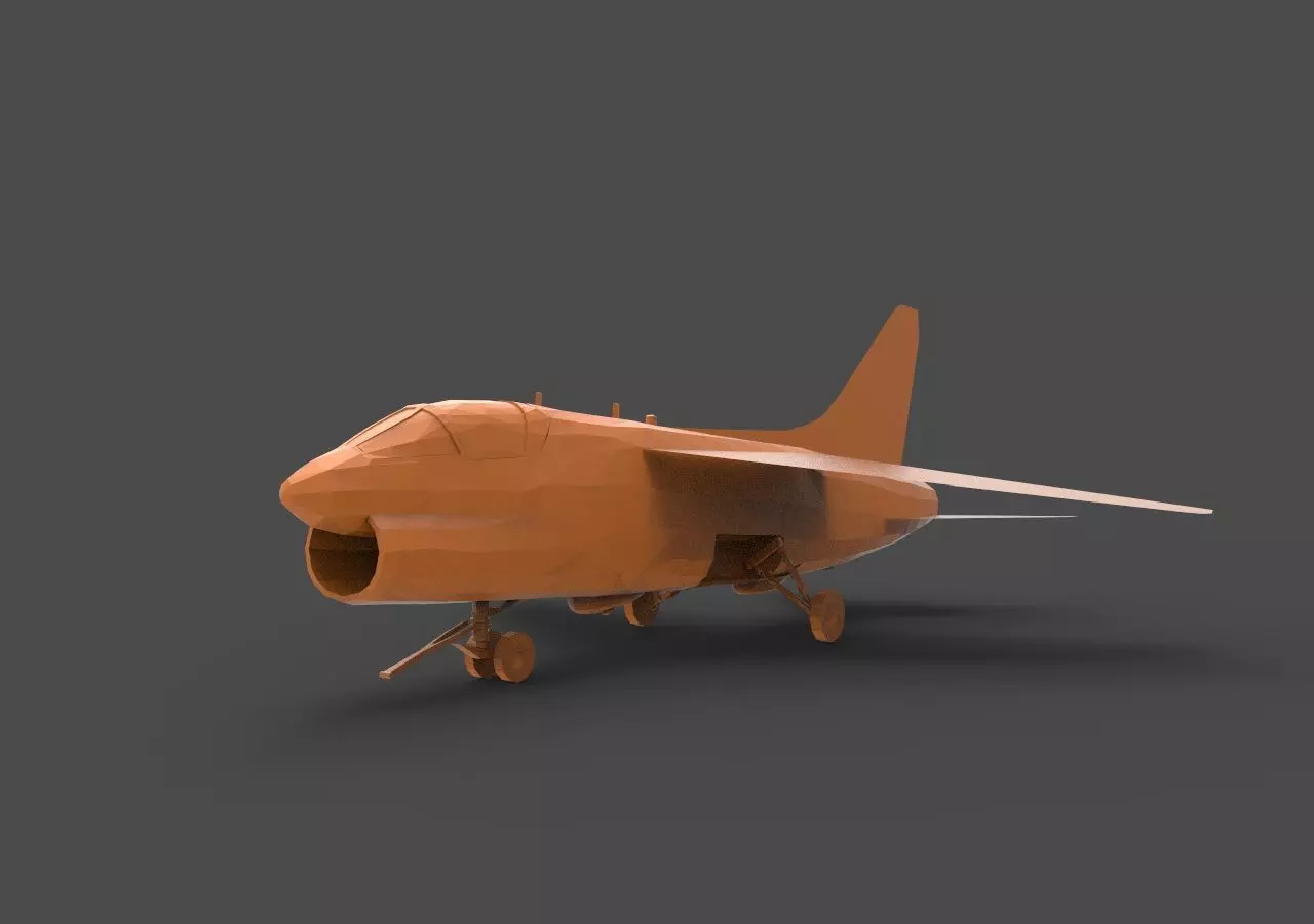LTV A-7 wooden airplane 3D print model_0