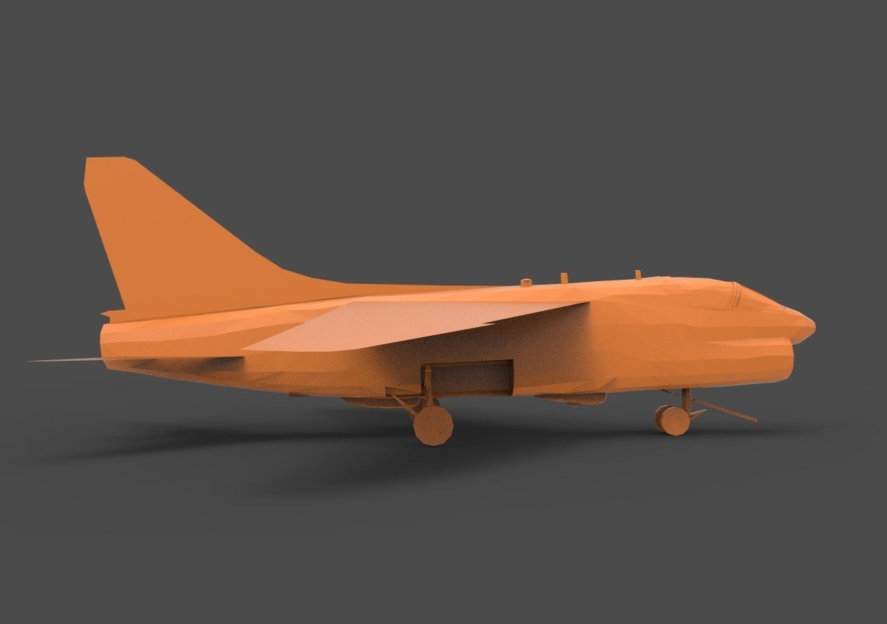 LTV A-7 wooden airplane 3D print model_3